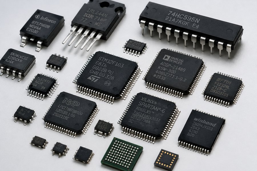 Integrated circuits from several manufacturers in various packages