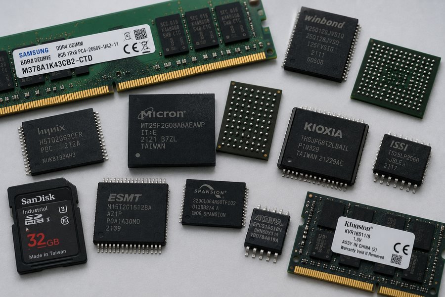 Memory modules, NAND, NOR and serial flash devices